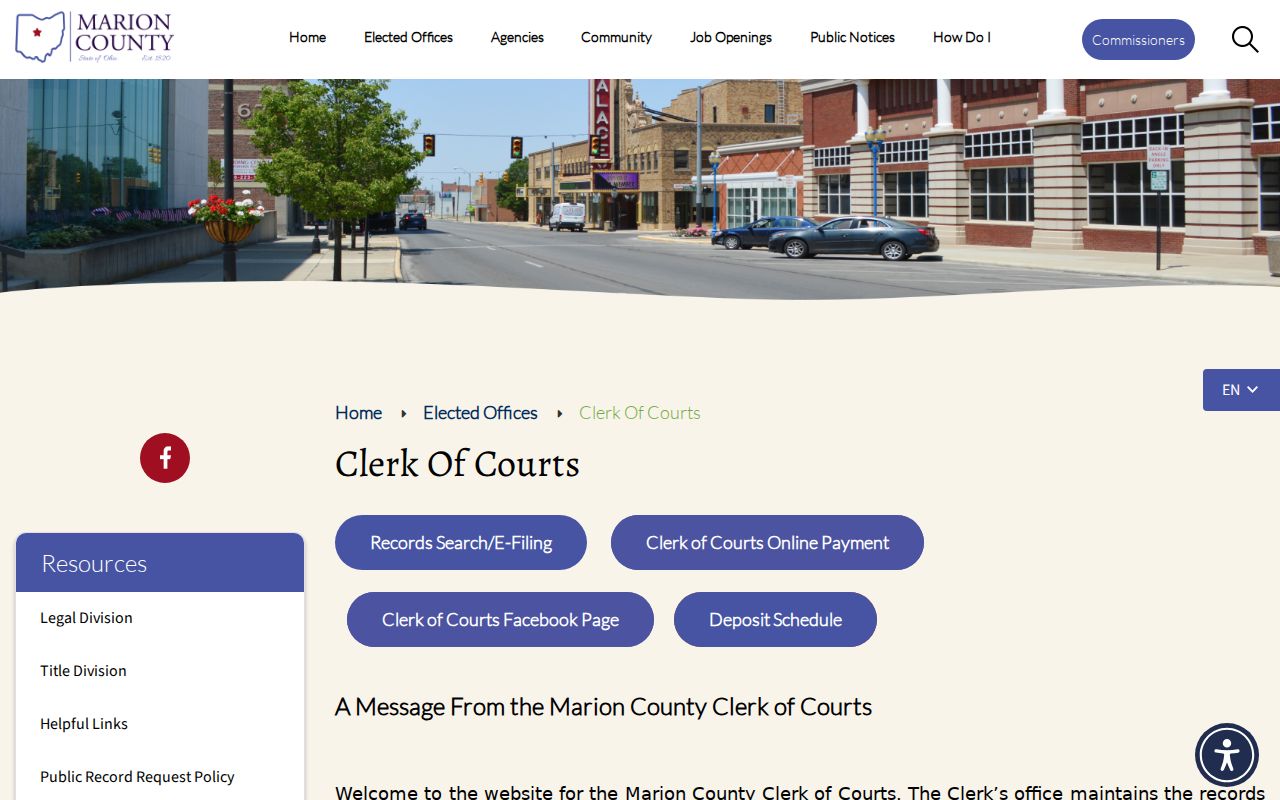 Marion County court records: Legal Division clerk records-search source
