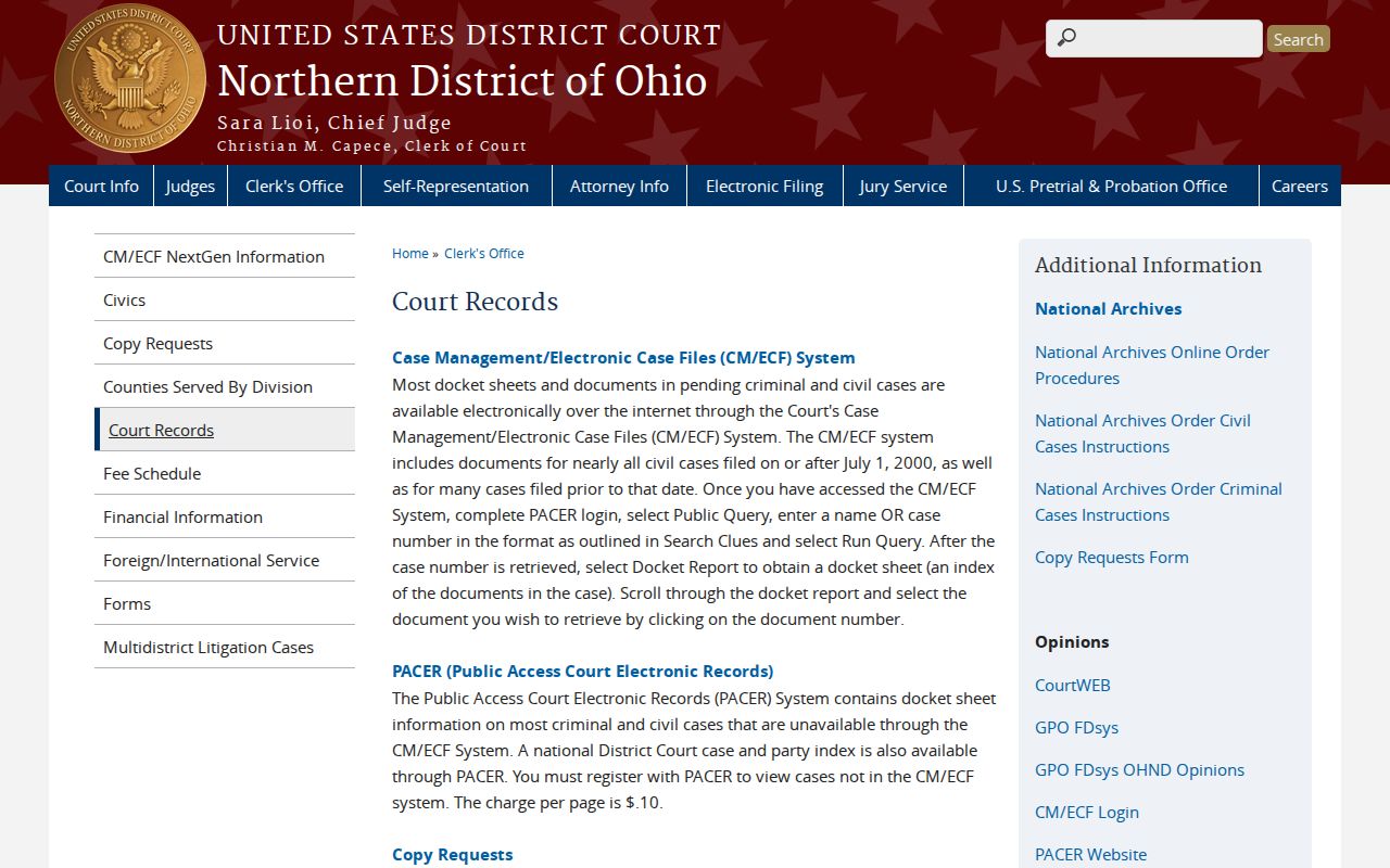 Marion County court docket Northern District federal records information