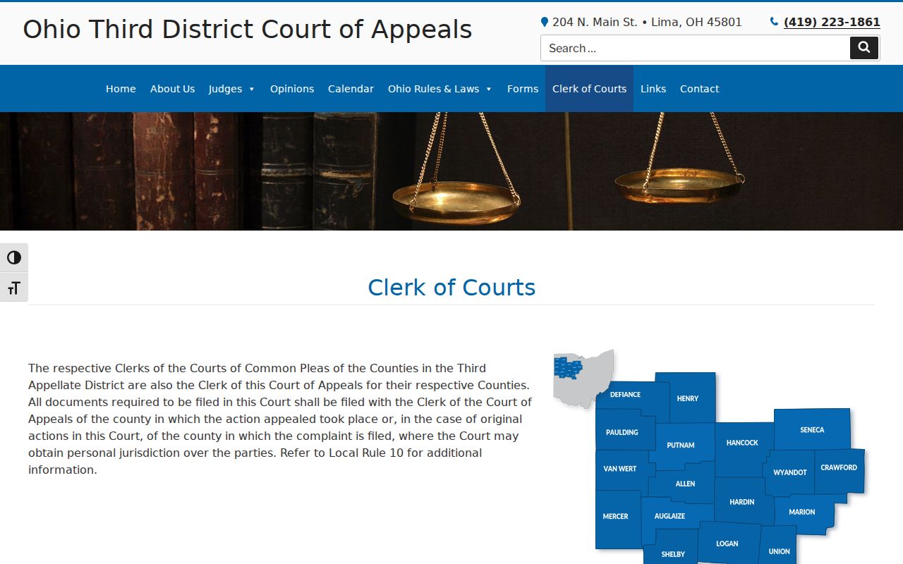 Marion County court docket Ohio Third District appeal clerk information